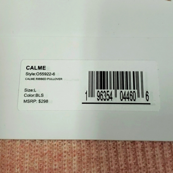 JOHNNY WAS CALME 100% Cashmere Sweater Ribbed Light Pink NWT Size L - Picture 4 of 13